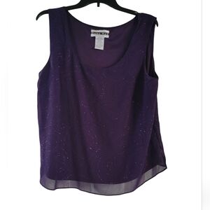 Dana Kay Deep Purple Sleeveless Blouse Size 16W